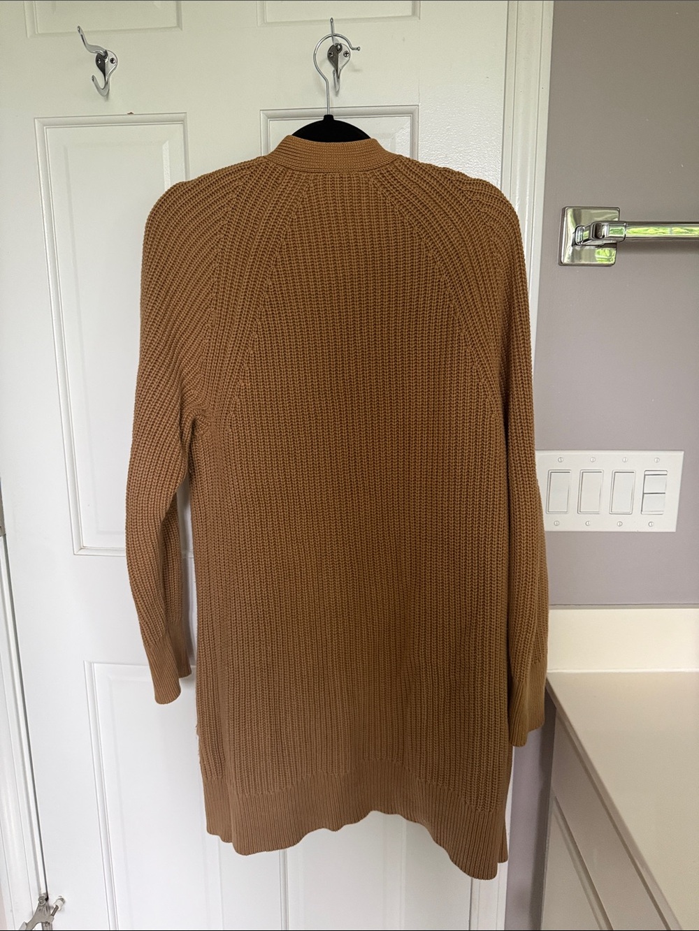 Gap CashSoft Shaker Stitch Oversized Boyfriend Cardigan Sweater Cocoa Brown - Picture 6 of 6
